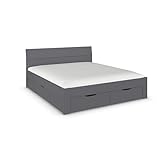 Rauch Möbel Flexx Bett Stauraumbett in Grau metallic, Schwarz, mit 3 Schubladen als zusätzlichen Stauraum Liegefläche 180 x 200 cm Gesamtmaße Bett BxHxT 185 x 90 x 209 cm