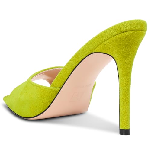 Image of TNYNFBEB Womens Stiletto High Heel Pointed Open Toe Sandals Mules Shoes Slingback Slip-on Prom Party Dress Summer 3.9 Inches Heels