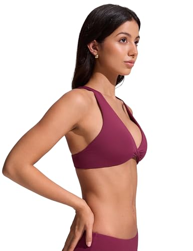Image of CRZ YOGA Twist Front Bikini Tops | Removable Pads, A-C Cup, V Neck, Criss Cross Back, Swim, Bathing Suit Bra for Women