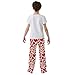 voucong Fashion Bright Red Heart Leopard Christmas Pajama Pants Long Printed Clothes Houses with Pockets