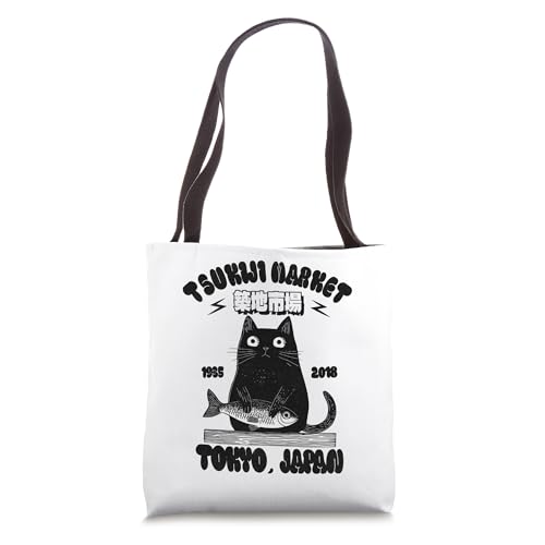 Bolsa Tote Tsukiji Fish Market Cat Tokyo Japan miniatura 1