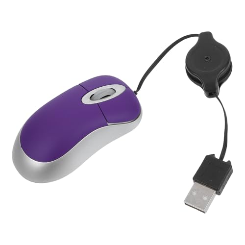 Veemoon Ratón Óptico Mini USB Morado Resolución 1000 dpi Diseño Ambidiestro y Rueda de Desplazamiento para Oficina y Hogar