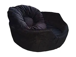 Poofys Pet Island Ultra Soft Full Black Round Shape Reversible Dog/Cat Bed (Small)