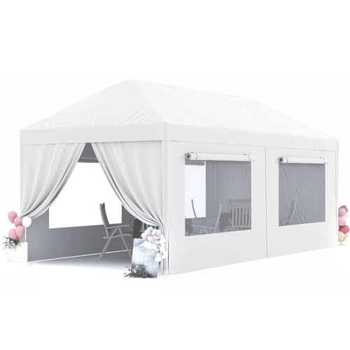 Quictent 10x20 Party Tent Gazebo Wedding Canopy Tent for Parties BBQ Shelter Pavilion with Removable Mesh Sidewalls & Elegant Church