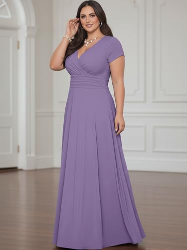 Image of KOH KOH Womens Sexy Cap Short Sleeve V-Neck Flowy Cocktail Gown