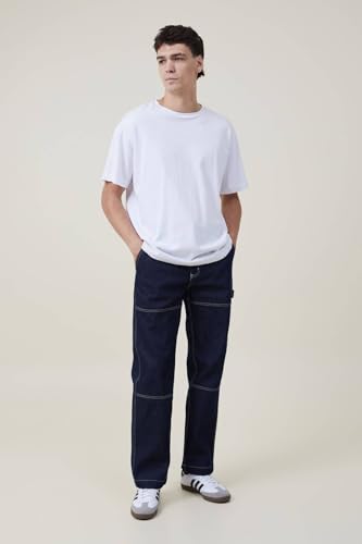Image of KOTTY Men's Striped Black Velvet Button Regular Fit Jeans