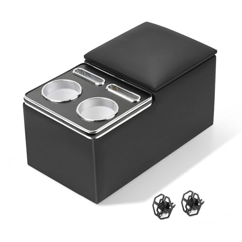 CEMOFE Universal Bench Seat Center Console with Cup Holders