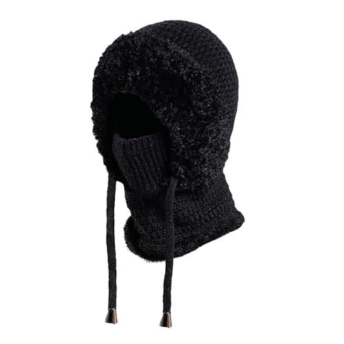 Women Thermal Balaclava 3 in 1 Hat with Scarf Winter Face Mask 1-Bk - image 4