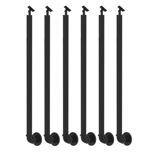 Pasamanos para escaleras, columnas de balaustres de seguridad para escalones interiores y exteriores, pasamanos de montaje lateral para porche delantero, poste de barandilla de escalera - Negro(110cm(
