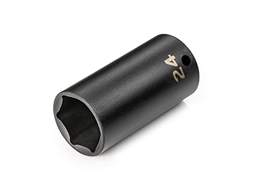Image of TEKTON 3 /8 Inch Drive x 24 mm Deep 6-Point Impact Socket | SID13124