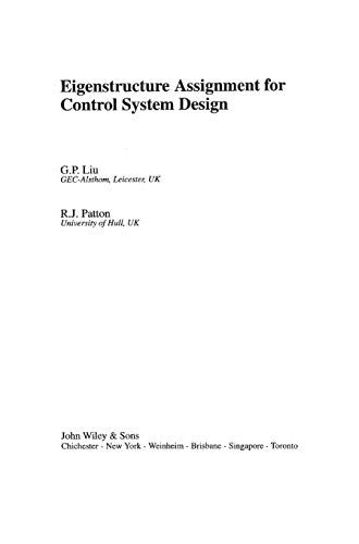 Eigenstructure Assignment For Control System Design view 2