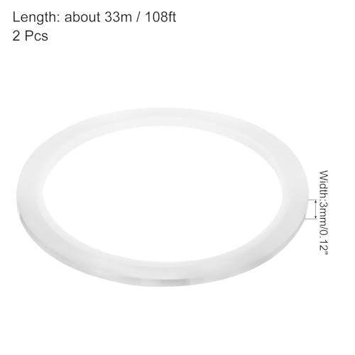 Image of uxcell Clear Heat Tape, 2 Rolls 3mmx33m 108ft High Temperature Heat Resistant Tape for Sublimation,Heat Vinyl Press,Heat Transfer, Circuit Board, No Residue