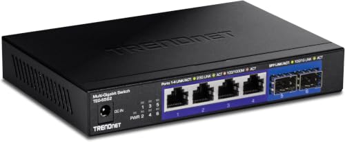 Image of TRENDnet 6-Port Unmanaged Multi-Gig Switch,4 x 2.5GBASE-T Ports,2 x 10G SFP+ Ports Fanless,Compact Desktop Design,Metal Housing,Network Ethernet Switch,Lifetime Protection,Black,TEG-S562 (Pack of 10)