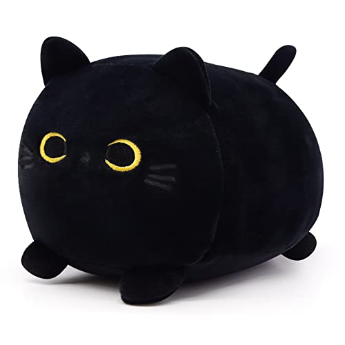 Yamepuia Black Cat Plush, Cat Stuffed Animal Toy, Black Cat Plushies Doll, Black Cat Pillow Stuffed Cat Toys for Kids Birthday Christmas Home Decoration