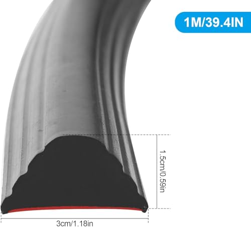 Striscia autoadesiva in silicone per la soglia della doccia, 2 m, colore nero, guarnizione per il pavimento del bagno e della cucina, per mantenere l'acqua del piatto doccia