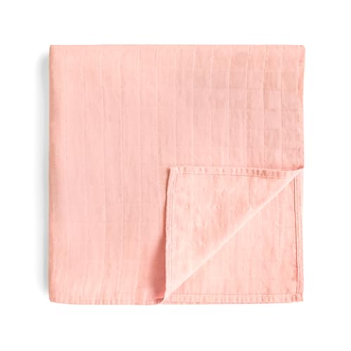 Image of mushie Muslin Baby Swaddle Blanket | 100% Organic Cotton (Rose Vanilla)