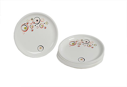 Image of Signoraware Design-3 Round Half Plate Set, Set of 6, White
