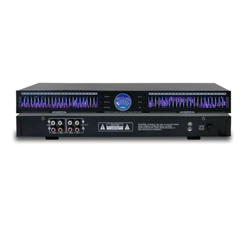 Ecualizador gráfico estéreo McbeAn, ecualizador de audio gráfico de 22 bandas, ecualizador digital de audio estéreo, 10 efectos preestablecidos, procesador de reducción de ruido DSP, para locales KTV, estudios de música y equipos DJ