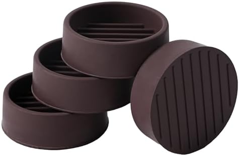 1.5x1.5 Round Rubber Furniture Caster Cups, Anti-Sliding Furniture Pads Bed Stopper Floor Protectors with Grip - Protect Any Flooring