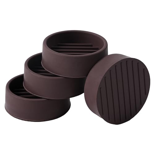 1.5x1.5 Round Rubber Furniture Caster Cups Anti-Sliding Furniture Pads Bed Stopper Floor Protectors with Grip - Protect Any Flooring