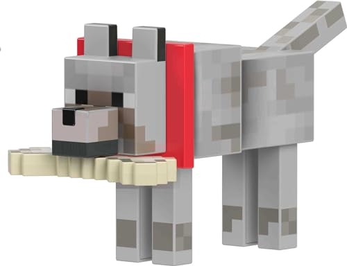 Mattel Minecraft Figurine Loup (14Cm) Collection Diamond Level Avec Accessoires Dont Os Magnétique, À Collectionner, Jouet Enfant, Dès 3 Ans, HLN41 Mattel Minecraft Figurine Loup (14Cm) Collection Diamond Level Avec Accessoires Dont Os Magnétique, À Collectionner, Jouet Enfant, Dès 3 Ans, HLN41