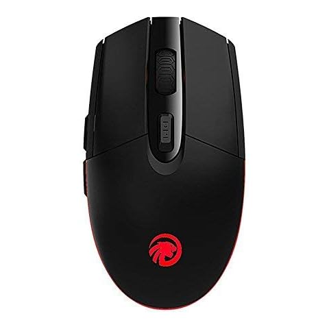 TENMOS T10 Optical Rechargeable Wireless Mouse 2.4GHz USB Led Computer Wireless Mouse with 3 Adjustable CPI 6 Buttons for Mac/PC/Laptop (Black) Cover