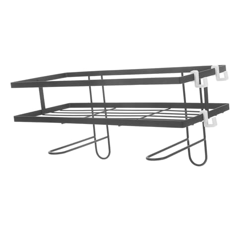 OUNONA Portapacchi sopra la toilette organizer per il bagno sopra la toilette cremagliera In piedi contatore sopra la mensola del water sopra il portaoggetti per WC ferro da stiro Nero