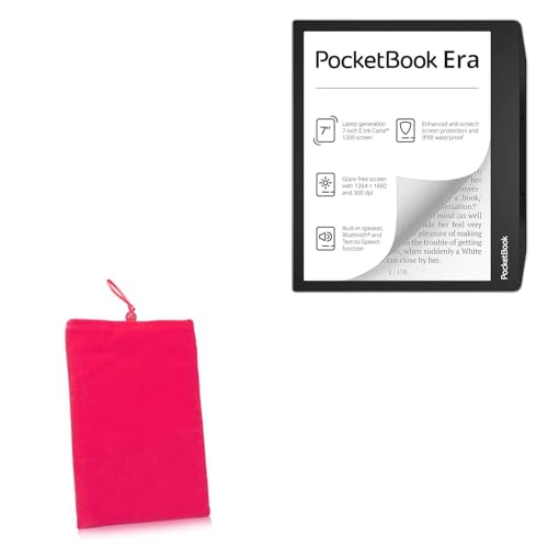 BoxWave Case Compatible with Pocketbook Era - Velvet Pouch, Soft Velour Fabric Bag Sleeve with Drawstring - Cosmo Pink
