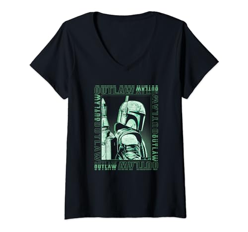 T-shirt Star Wars femme col V Boba Fett pour un look geek élégant
