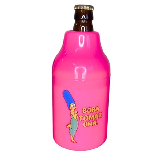 Kit Casal 2 Porta Litrinho 300ml Suporte 3 em 1 Térmico Homer Cerveja