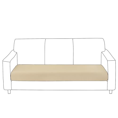 Image of HOKIPO 100% Waterproof Stretchable Elastic Seat Cushion Cover, 3 Seater, Beige (AR-5354-BGE)