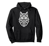 Tapis en verre Alpha-Spirit (blanc) Loup géométrique Sweat à Capuche
