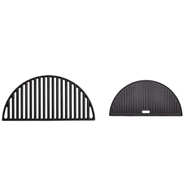 Kamado Joe Classic Joe Half Moon Cast Iron Cooking Grate + Reversible Griddle Bundle