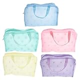 LOLIPPYY 5 pezzi Pochette Makeup Impermeabili in PVC Organizer Cosmetici Resistenti e Spaziosi per Viaggi Borse da Toilette Stand-up per Donna Portatrucchi Pratici e Compatti