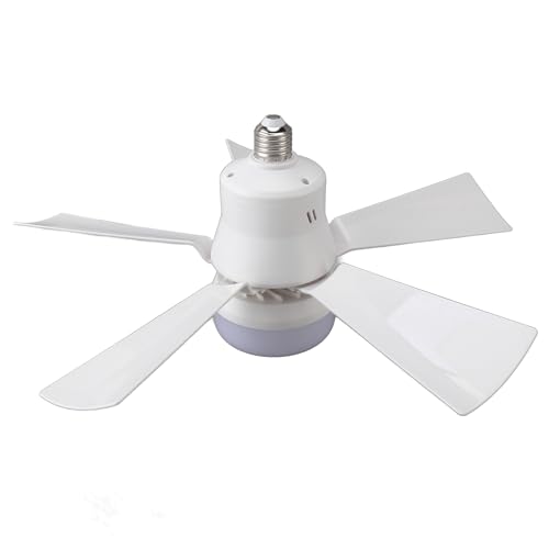 Wentylator Sufitowy ze światłami i Pilotem, z Wentylatorem Sufitowym E26, możliwość Przyciemniania 3 Temperatura Barwowa 3 prędkość Wiatru 1H 2H 4H Timer, do Sypialni (WHITE)