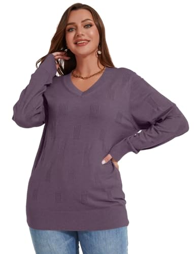 Monnuro Plus Size Women'S Fall Sweater Long Sleeve Crewneck Pullover Sweater Tops Cozy Knit Outfit thumb #3