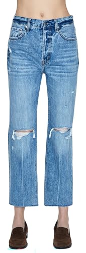 Denim Women's Cassie Super High Rise Straight Crop Jeans