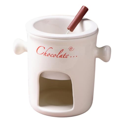 Taza de fondue de cerámica - base de chocolate hecha de material resistente al calor, perfecto para postres | Caquelon de fondue compacto para picnics, salidas a la playa, fiestas y l
