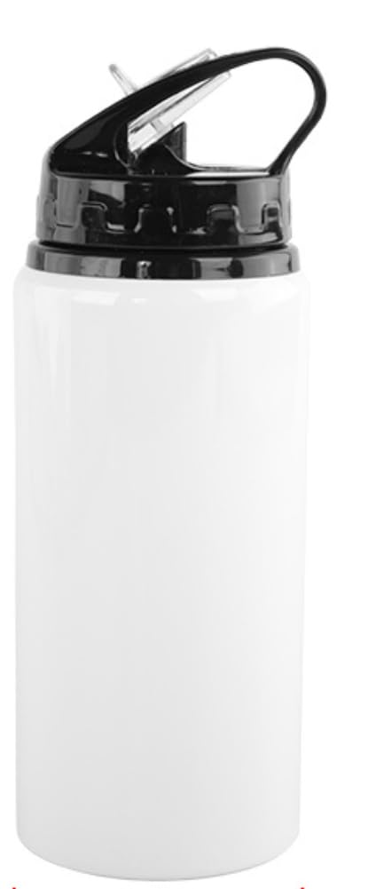 10 Confezione da 20oz/600ml Borraccia in alluminio bianca vuota per sublimazione, per sport, portatile, ideale per viaggi all'aperto, ciclismo, con tappo color laptop per stampa termica fai da te'