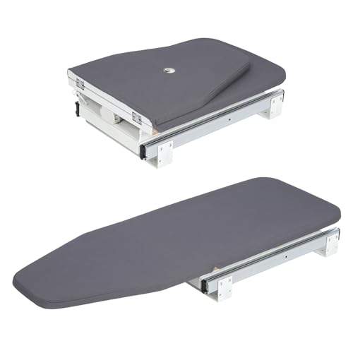 Nisorpa Folding Ironing Board 180° Rotatable Ironing Boards Pull Out Ironing Board Space Saving Ironing Boards with Heat-resistant Cover 82 x 30cm