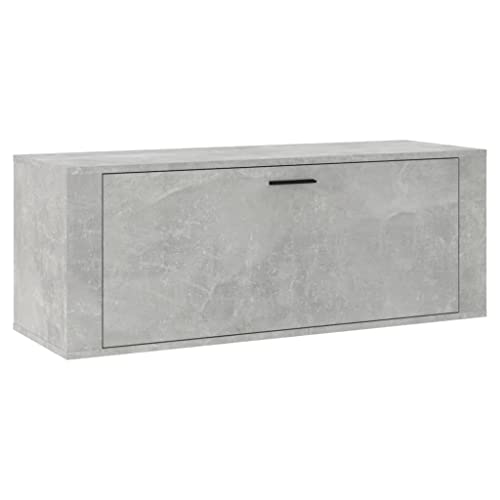 vidaXL Scarpiera a Muro Grigio Cemento100x35x38cm in Legno Multistrato