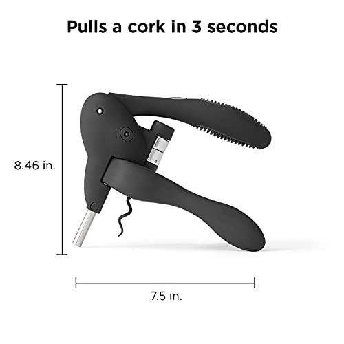 Rabbit W6004N Original Lever Corkscrew Wine Opener with Foil Cutter and Extra Spiral, Black Finish, Smooth Lever Action for Effortless Cork Removal by Rabbit - Image 2