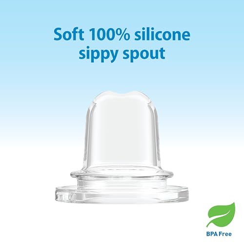 Image of Dr. Brown's Milestones Narrow Sippy Spout Bottle with 100% Silicone Handles, Easy-Grip Handles with Soft Sippy Spout, 8oz /250mL, Light-Pink, 1-Pack, 6m+