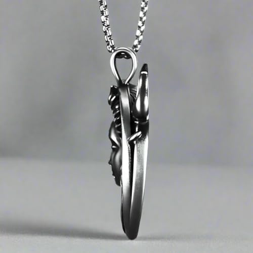 Image of THE MEN THING - Sanatan Divine Symbols Oxidised Pendant Necklace with 24inch Round Box Chain for Men & Boys