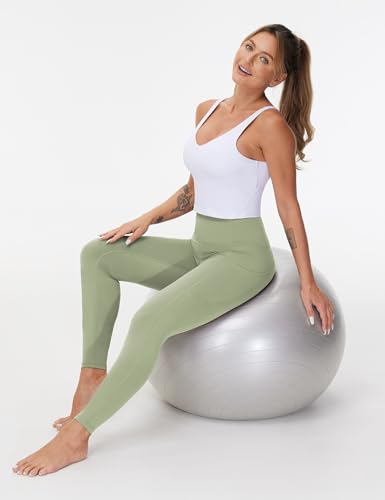 Image of THE GYM PEOPLE Thick High Waist Yoga Pants with Pockets, Tummy Control Workout Running Yoga Leggings for Women