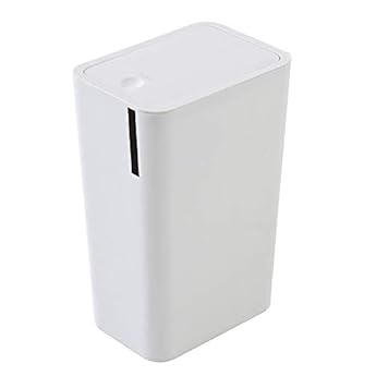 Foto di Inbagno Pattumiera bagno 8 litri, dimensioni 15.5x22xh.33 cm, diverse colorazioni, coperchio con apertura Push, realizzata in plastica di alta qualità (Bianca)