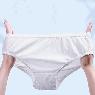 NALACAL Disposable Underwear for Women, 4 Pieces Can Be Worn Directly Without Hand Washing, Cotton Crotch, Suitable for Hospitalization, Travel, Postpartum, Spa, Sealed Packaging, Suitable For 55-65kg
