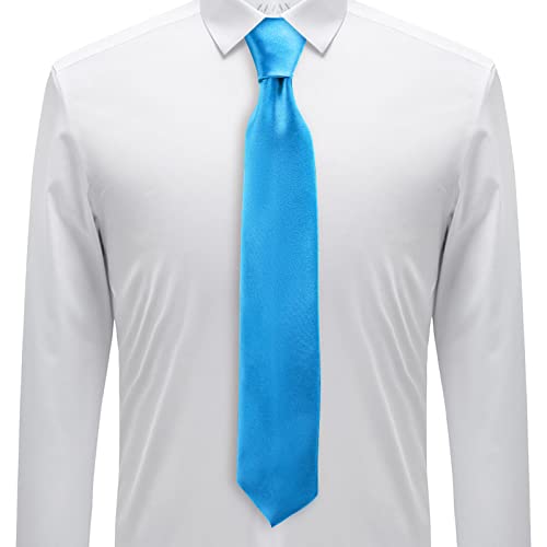 Image of Solid Satin Tie Pure Color Necktie Mens Ties + Gift Box