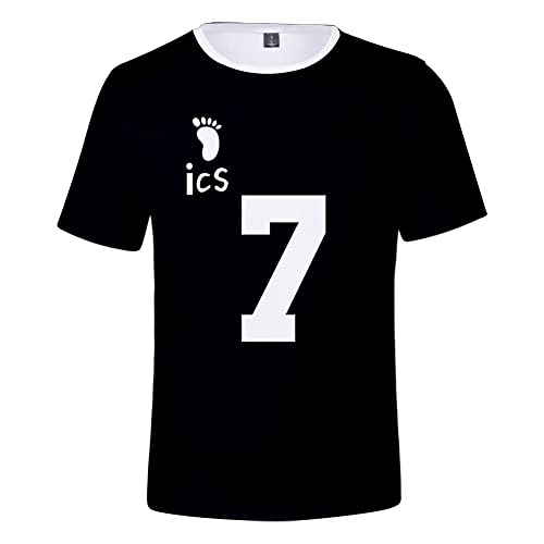 LKY STAR Anime Haikyuu T-Shirt Impression en 3D à Manches Courtes Été pour garçon Karasuno High School Volleyball Shoyo Kageyama Cosplay Costume Tops Cover