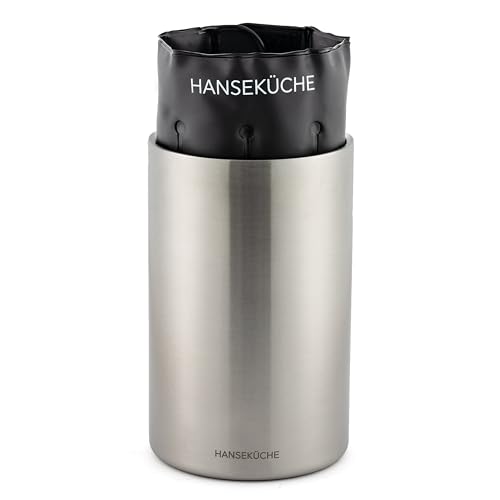 Hanseküche Refroidisseur de vin : acier inoxydable à double paroi avec refroidissement actif et manchettes de refroidissement - Refroidisseur de bouteille...